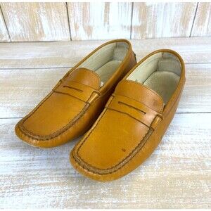 TOD’S Tan Light Brown Leather Penny Loafers Shoes Flats Driving Moccasins 36 US6